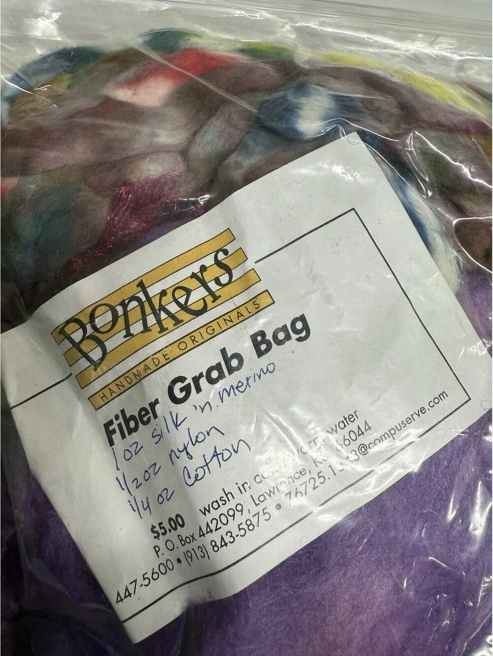 Bonkers Handmade Originals Fiber Grab Bag Mixed Color 2 Skein Lot
